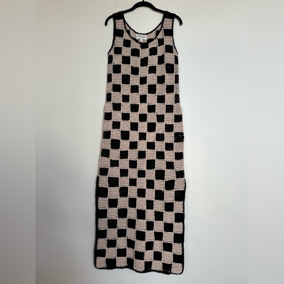 Cleobella Danika Crochet Dress Checkered Black/White Size XS - Picture 3 of 10